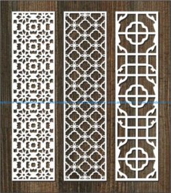 vertical column pattern partition file cdr and dxf free vector download for Laser cut CNC