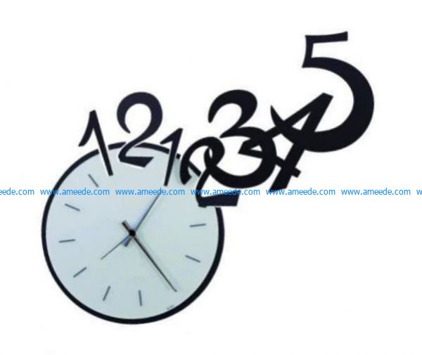 wall clock 12345 file cdr and dxf free vector download for Laser cut plasma