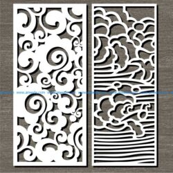 wavy bulkhead file cdr and dxf free vector download for Laser cut CNC
