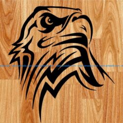 white eagle head file cdr and dxf free vector download for print or laser engraving machines