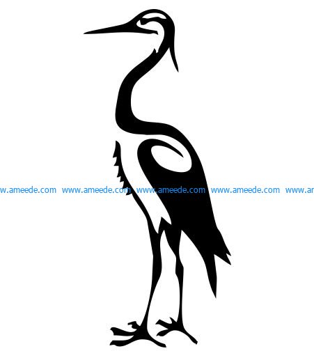 white egret image file cdr and dxf free vector download for Laser cut plasma