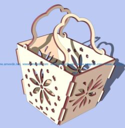 wooden basket file cdr and dxf free vector download for Laser cut