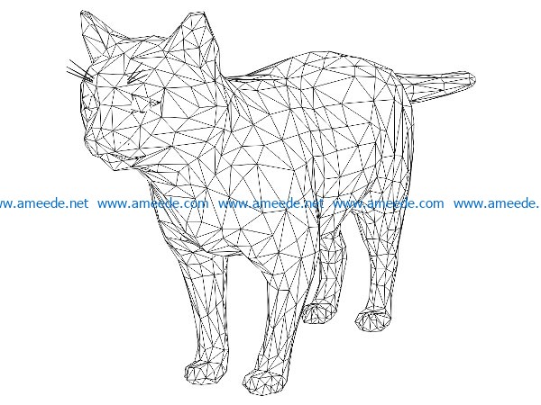 3D illusion led lamp Cat free vector download for laser engraving machines