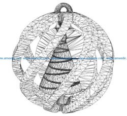 3D illusion led lamp Globe free vector download for laser engraving machines