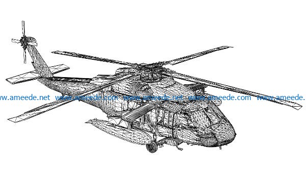 3D illusion led lamp Helicopter free vector download for laser engraving machines
