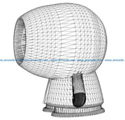 3D illusion led lamp Kenny free vector download for laser engraving machines