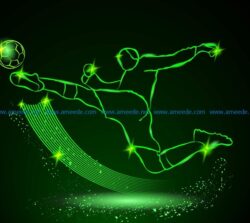 3D illusion led lamp Kick the ball free vector download for laser engraving machines