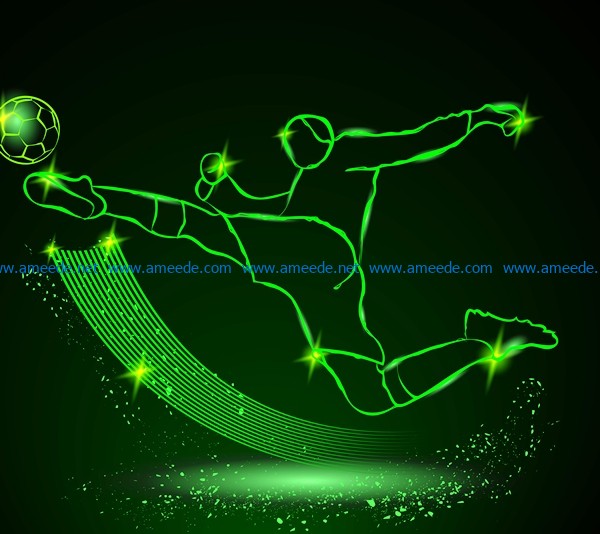 3D illusion led lamp Kick the ball free vector download for laser engraving machines