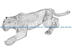 3D illusion led lamp Lion free vector download for laser engraving machines