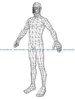 3D illusion led lamp Man body free vector download for laser engraving machines