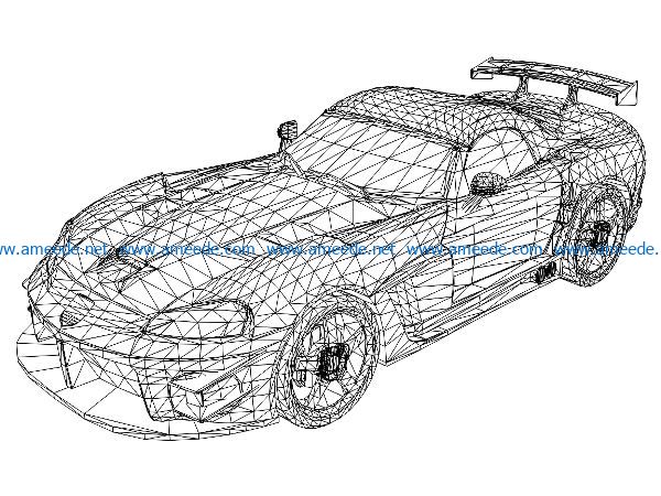 3D illusion led lamp McLaren super car free vector download for laser engraving machines