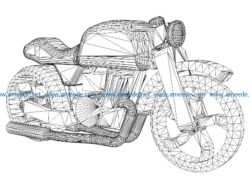 3D illusion led lamp  Motorcycle free vector download for laser engraving machines