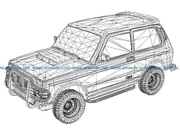 3D illusion led lamp Niva free vector download for laser engraving machines