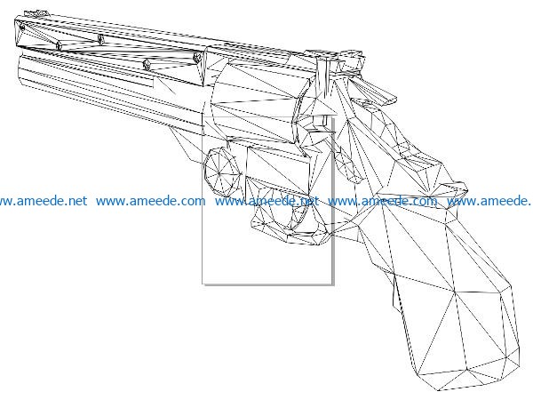 3D illusion led lamp Pistol gun free vector download for laser engraving machines