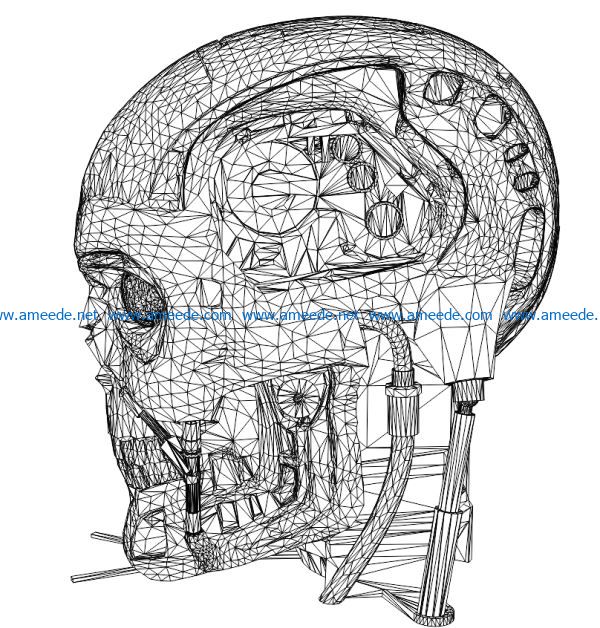 3D illusion led lamp Robot head free vector download for laser engraving machines