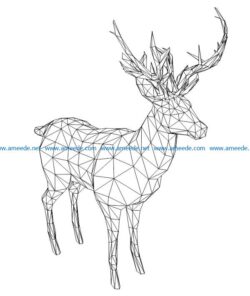 3D illusion led lamp Santa’s reindeer free vector download for laser engraving machines