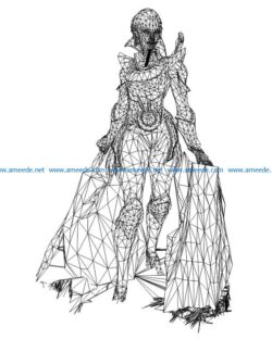 3D illusion led lamp Warrior woman free vector download for laser engraving machines
