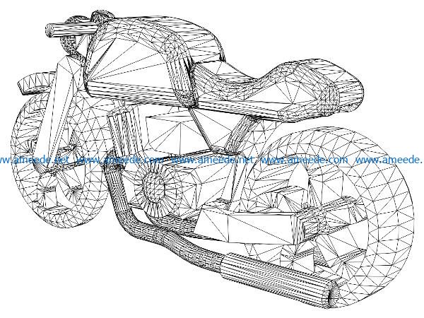 3D illusion led lamp motorbike free vector download for laser engraving machines