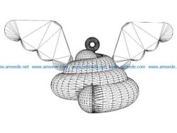 3D illusion led lamp shit with wings free vector download for laser engraving machines
