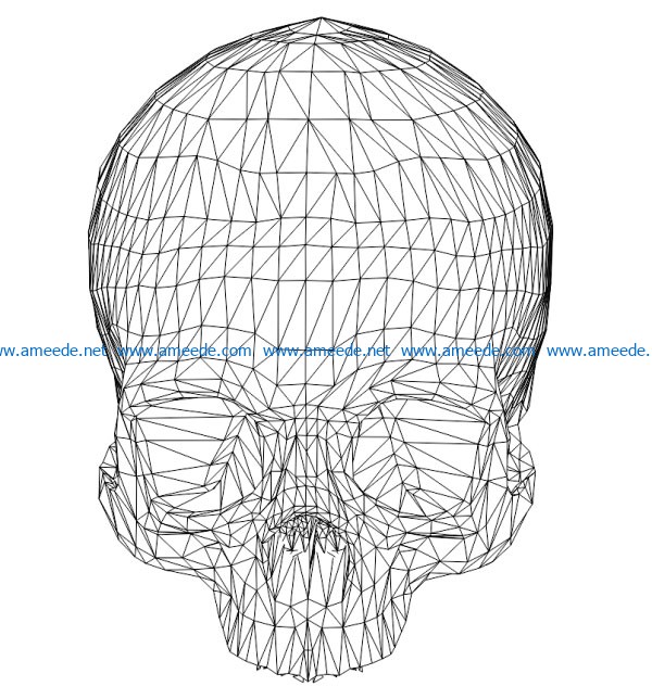 3D illusion led lamp skull free vector download for laser engraving machines