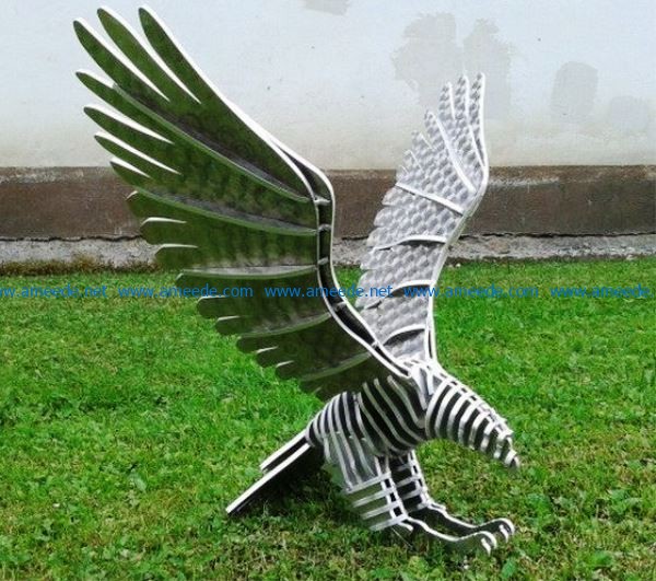 3D puzzle Eagle file cdr and dxf free vector download for Laser cut CNC