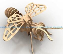 3D puzzle bee file cdr and dxf free vector download for Laser cut