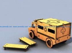 Ambulance file cdr and dxf free vector download for Laser cut