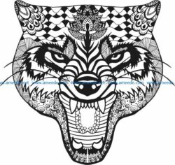Angry wolf file cdr and dxf free vector download for print or laser engraving machines