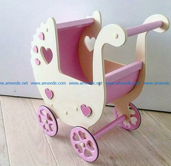 Baby pram file cdr and dxf free vector download for Laser cut