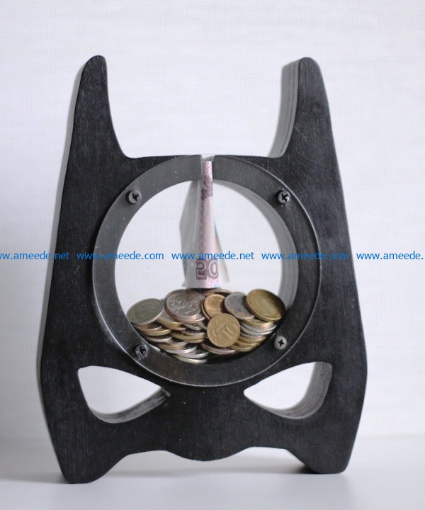 Batman piggy bank file cdr and dxf free vector download for Laser cut CNC