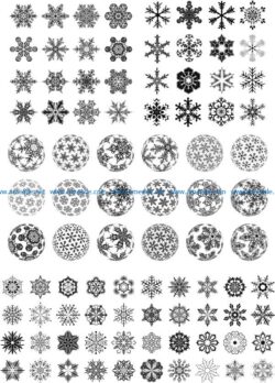 Beautiful snowflakes and snowballs file cdr and dxf free vector download for Laser cut