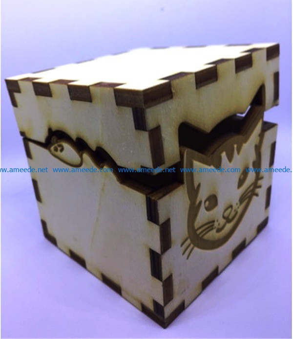 Box cat file cdr and dxf free vector download for Laser cut