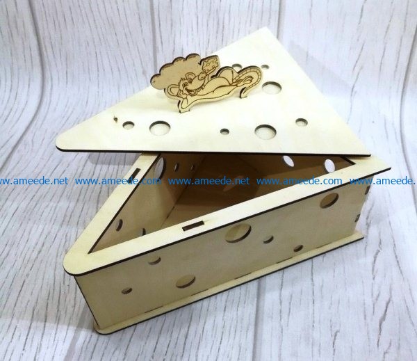 Box of pieces of cheese file cdr and dxf free vector download for Laser cut