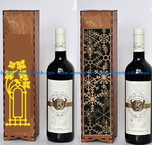 Box of snowflakes for wine file cdr and dxf free vector download for Laser cut