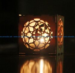 Box-shaped candle holder  file cdr and dxf free vector download for Laser cut