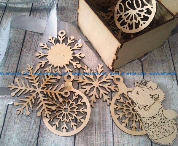 Box with pine ornaments file cdr and dxf free vector download for Laser cut