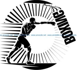 Boxing athlete file cdr and dxf free vector download for print or laser engraving machines