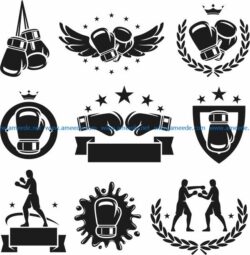 Boxing icon file cdr and dxf free vector download for laser engraving machines