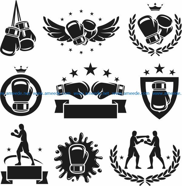 Boxing icon file cdr and dxf free vector download for laser engraving machines