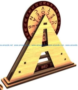 Calendar pyramid file cdr and dxf free vector download for Laser cut