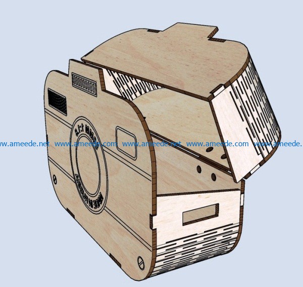 Camera box file cdr and dxf free vector download for Laser cut CNC