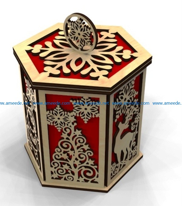 Christmas box file cdr and dxf free vector download for Laser cut