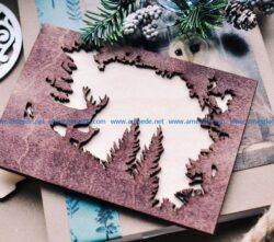 Christmas cards file cdr and dxf free vector download for Laser cut