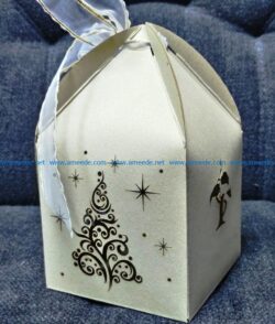 Christmas gift box file cdr and dxf free vector download for Laser cut CNC