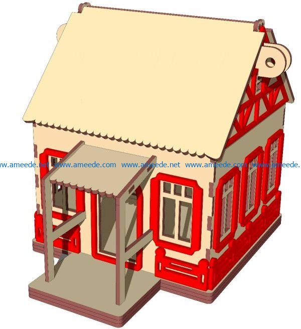 Christmas house file cdr and dxf free vector download for Laser cut