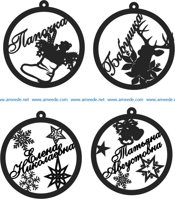 Christmas tree decoration file cdr and dxf free vector download for Laser cut