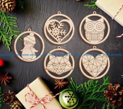 Christmas tree ornaments file cdr and dxf free vector download for Laser cut