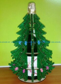 Christmas wine box file cdr and dxf free vector download for Laser cut