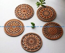 Coasters file cdr and dxf free vector download for Laser cut