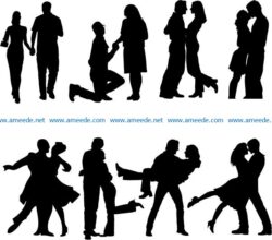 Couple of lovers file cdr and dxf free vector download for Laser cut Plasma file Decal